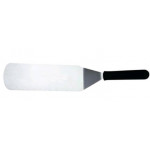 Hamburger spatula Tempered AISI 420 stainless steel blade with conical sharpening, satin finish. Handle in rubberized non-toxic material, anti-slip and dishwasher safe. Blade length cm 26 Model CL1243