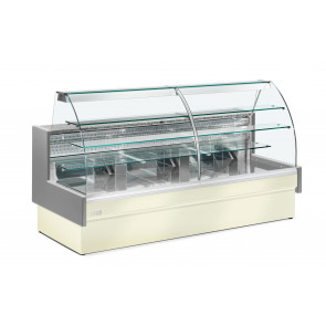 Neutral food counter ideal for dry pastry Zoin Model Colorado CL140NNNG Curved tempered glass