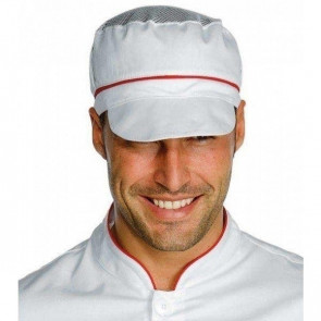 Charly hat With net IC 100% cotton White and red Model 077007