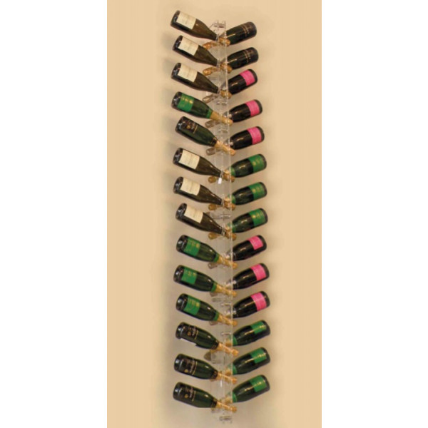 Neutral classic champagne bottles display Vertical wall design Bottles capacity 28 Transparent Model BOLLICINE 200
