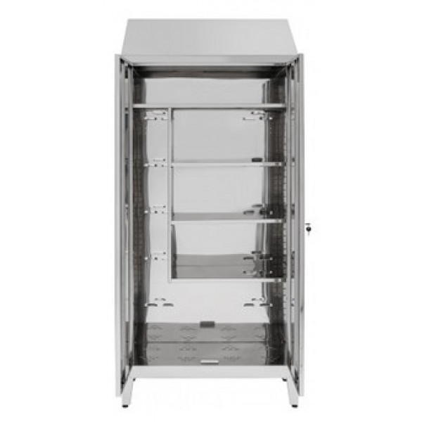 Brooms locker for pulls water made of stainless steel 430 IXP n.2 hinged doors Model 69606430