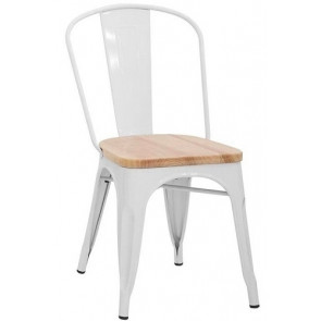 Stackable indoor chair TESR Powder coated metal frame Wood seat Model 978-EM53W