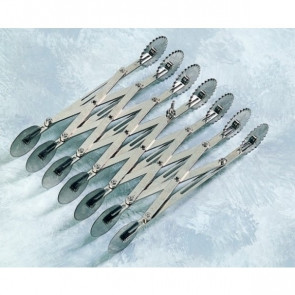 Pasta cutter in stainless steel smmoth and wavy 7 rollers , roller diameter mm 55 Model 529-030
