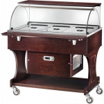 Wooden refrigerated trolley Model CLR2787BT with Plexiglas dome