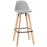 Indoor stool TESR Powder coated metal and wood frame, polypropylene shell, synthetic leather pad Model 1497-K31