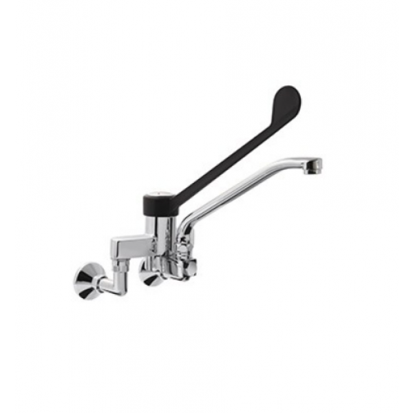 Two holes wall mounted mixer with swinging spout and clinical lever MNL Model R0102020211