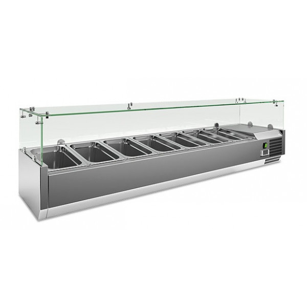 Refrigerated pizza display case stainless steel AISI 201 Model VRX1600380FG