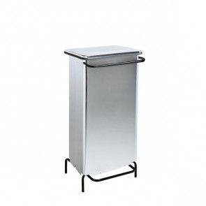 Static metal pedal waste container - Waste bin MDL polished CONTIFIX Model 790724