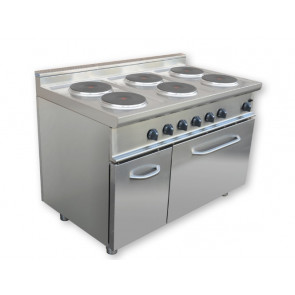 Electric range 6 plates CI Model RisCu056 Static electric oven cm L 54,5 x P 53 x 35 H Cabinet with door Power 26,18