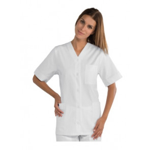 Woman Medina blouse SHORT SLEEVE 100% Cotton WHITE Avaible in different sizes Model 006750