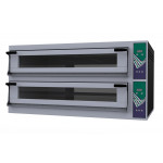 Electric mechanical pizza oven PF 2 cooking chambers N. Pizzas 6 + 6(Ø cm 40) or N.3 + 3 Trays in horizontal position 60X40 Model MIZAR 66L GLASS