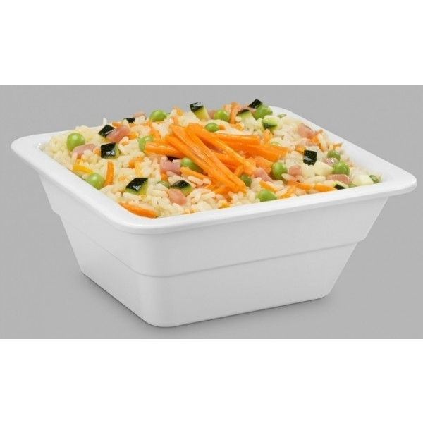 Bacinella gastronomina in melamina bianca GN 1/6 (mm. L 176 x P 162) Resistente alle rotture e sicure al contatto con ogni alimento Lavabile in lavastoviglie Temperatura di utilizzo da -20°C a + 70°C Altezza mm 100 Modello MPGN16100B
