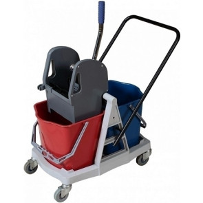 Bucket with nylon wringer on wheels  Model CA1604E Capacity Lt. 30 (n. 2 buckets Lt. 15) Plastic wringer