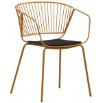 Stackable outdoor armchair TESR​Powder coated metal frame, synthetic leather pad Model 1910-RD09