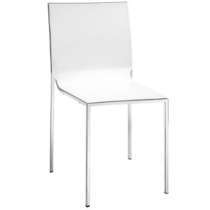 Stackable indoor chair TESR Chromed metal frame Polypropylene shell Model 074-CT123