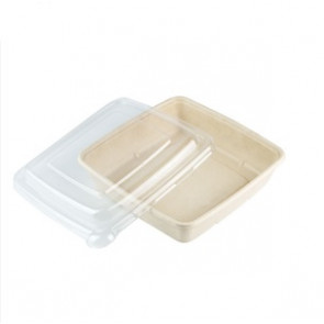 Bento box in bamboo pulp 1 compartment Pack of 300 pcs Model EG-CS1000
