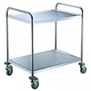 Stainless steel service trolley Model RPC-L2 two shelves