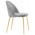 Stackable indoor chair TESR Metal frame gold effect Velvet covering Model 1652-J02
