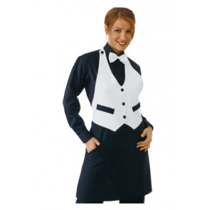 Unisex Garcon apron 100% Polyester White and black Model 037000