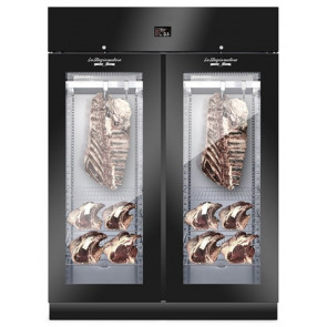 Dry-aging meat cabinet Everlasting With 2 glass doors in black plastic coated steel Capacity 300 kg Model AC9018