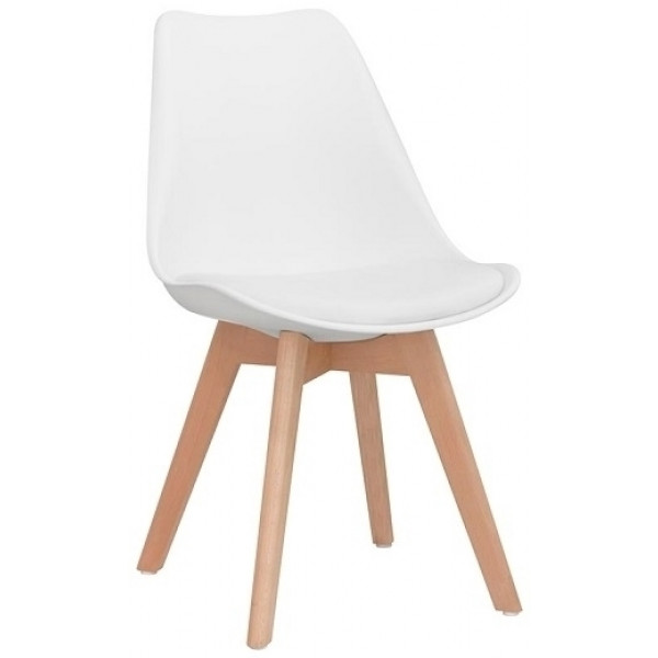 Indoor chair TESR Wood frame Polypropylene shell Synthetic leather pad Model 1193-PW72