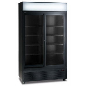 Ventilated refrigerated display 2 doors KLI Model CL1100V2GCSLBLACK