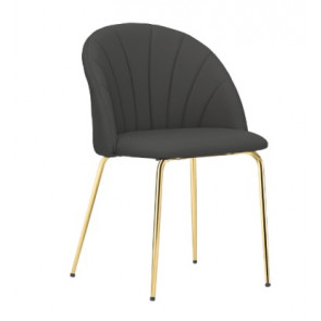 Indoor chair TESR Metal frame gold effect, padded seat and backrest, velvet or synthetic leather covering, adjustable feet Model 468-DC91