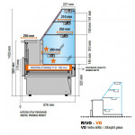 Refrigerated pastry counter Model RIVO200VD Straight glass
