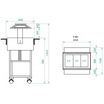 Wooden refrigerated trolley Model CLR2786NBT