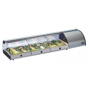Refrigerated countertop display Model SUSHI8GNSS for Sushi Separate glass Containers GN1/3