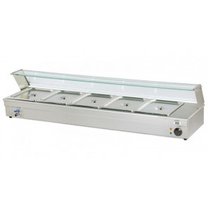 Counter display Bain-marie  Model BM105 with tap tank capacity n. 5 GN 1/2