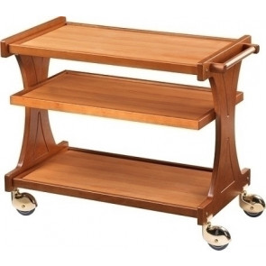 Wooden service trolley Walnut Model CL2151  three shelves
