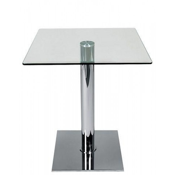 Indoor table TESR Chromed stainless steel base Tempered glass Model 621-CS207