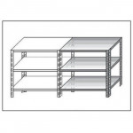 Stainless steel bolt shelving IXP 3 smooth shelves thickness cm 2,5 stainless steel 8/10 Lenght cm 100 Depth cm 30 Height cm 150 Modular element With plastic feet and bolts Cut-off edges Polished finish Model B36910030C