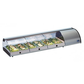 Refrigerated countertop display Model SUSHI10GNSS for Sushi Separate glass Containers GN1/3
