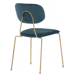 Indoor chair TESR Metal frame, gold effect, velvet covering. Model 1863-FR02