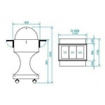 Wooden refrigerated trolley Model CLR2788 with Plexiglas dome