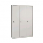 Changing room locker made of sheet plastic zinc IXP N 3 COMPARTMENTS N.3 overlapped hinged doors Model 69400