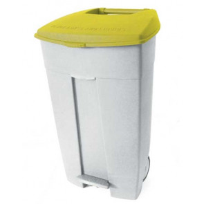 Plastic mobile pedal bin CONTIPLAST 120L MDL Colour YELLOW Model 102536