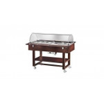 Wooden heated bain-marie display Model ELC2832 Colour walnut or wenge