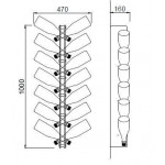 Neutral champagne display Bottles capacity 14 Transparent Model BOLLICINE 100