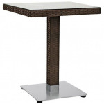 Outdoor table TESR Aluminum frame, polyethylene strap covering, tempered glass top, aluminum base Model 560-cts0022