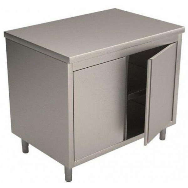 Stainless steel cabinet table hinged doors Without upstand Model APB067