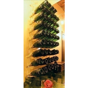 Neutral champagne bottles display Wall design Bottles capacity 60 Transparent Model PUPITRE A PARETE