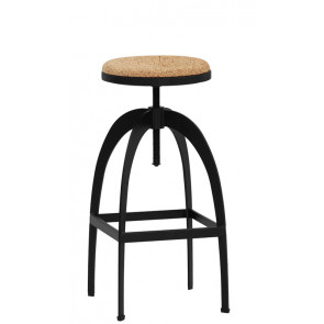 Indoor stool TESR Powder coated metal frame, adjustable wood and cork seat. Model 1914-CD02