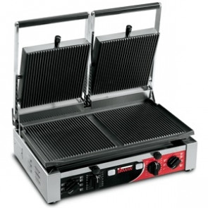 Electric double panini grill With striped surface Model PDR Two adjustable thermostats Power Watt 3000