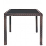 Outdoor table TESR Aluminum frame, polyethylene strap covering, tempered glass top 561-MCQ80
