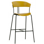Indoor stool TESR Powder coated metal frame, seat and backrest in polypropylene Model 1903-RD02