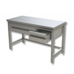 Stainless steel table Without upstand with 4 drawers and frame Model GSR4C207