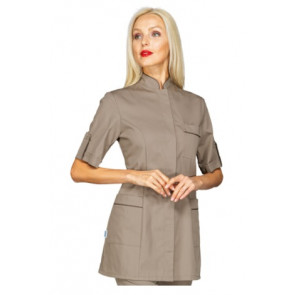 Woman Antigua blouse  SHORT SLEEVE 65% Polyester 35% Cotton TURTLEDOVE + MUD Avaible in different sizes Model 003035M
